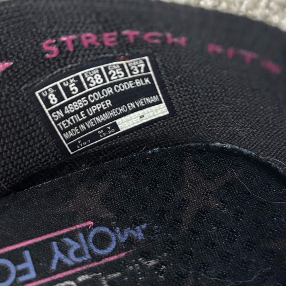 Skechers Cleo Style Knit Ballet Flat Black Almond Toe Slip On Stretch Fit - Picture 8 of 9